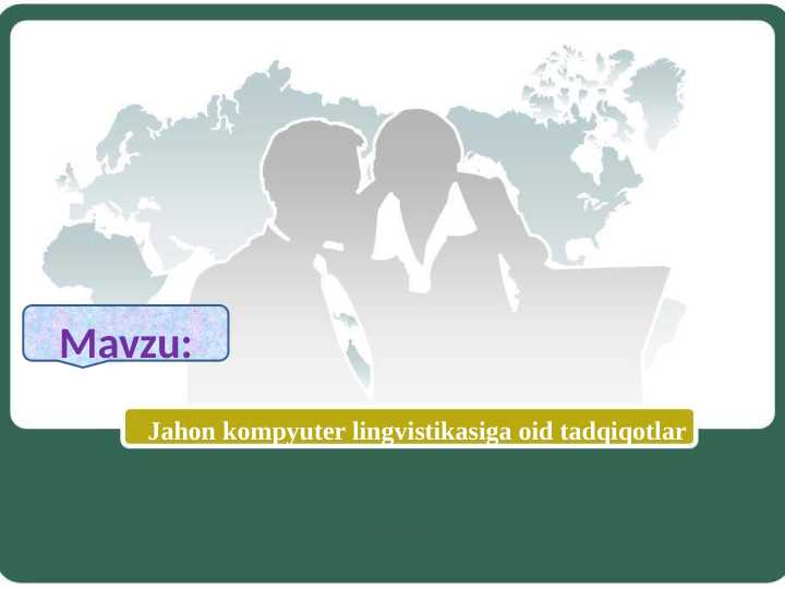 Jahon kompyuter lingvistikasiga oid tadqiqotlar