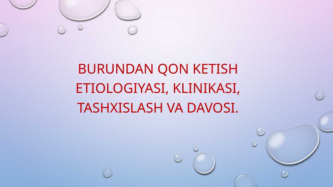 Burundan qon ketish etiologiyasi, klinikasi, tashxislash va davosi.