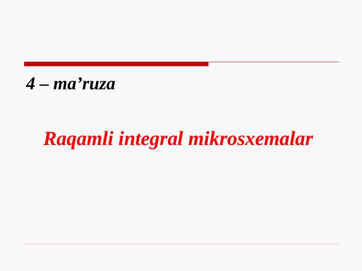 Raqamli integral mikrosxemalar