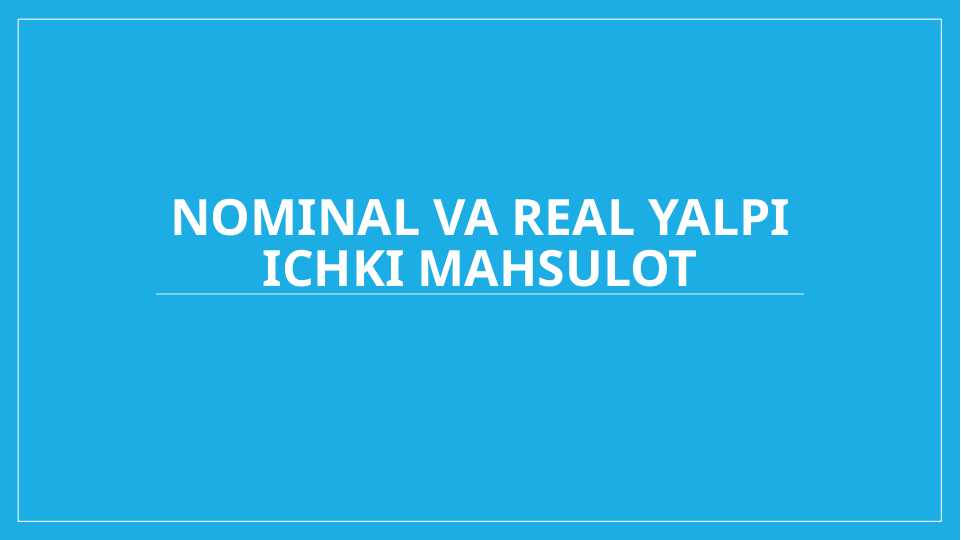 Nominal va real yalpi ichki mahsulot