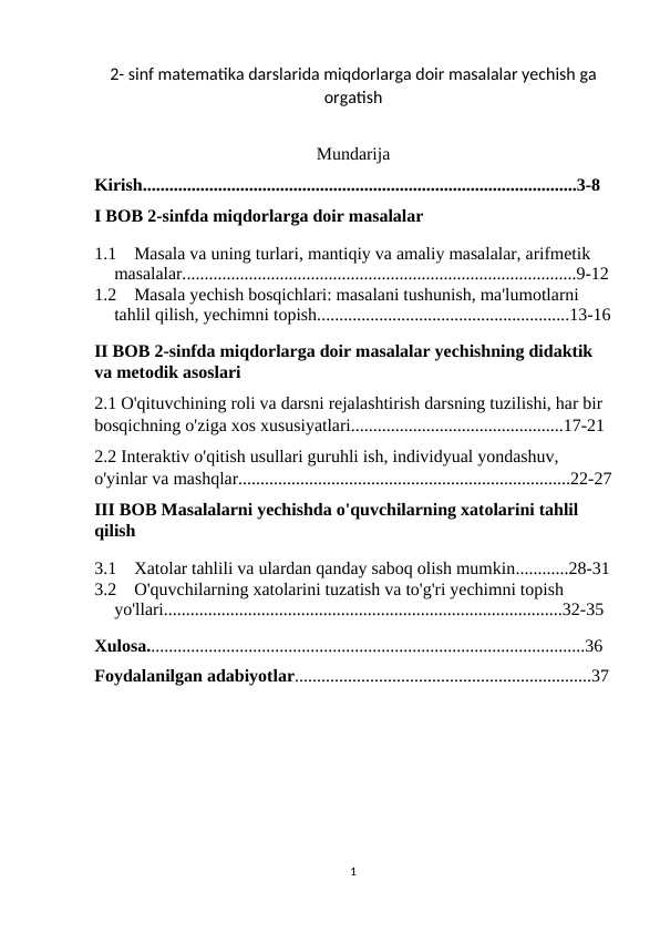 2- sinf matematika darslarida miqdorlarga doir masalalar yechish ga orgatish k.docx