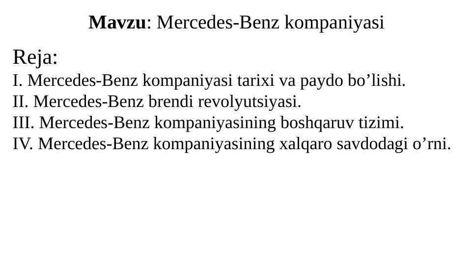 Mercedes-Benz kompaniyasi