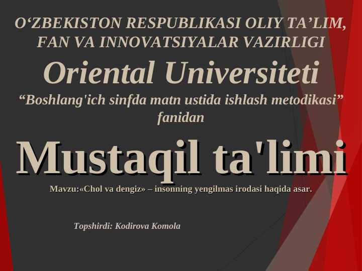 :«Chol va dengiz» – insonning yengilmas irodasi haqida asar