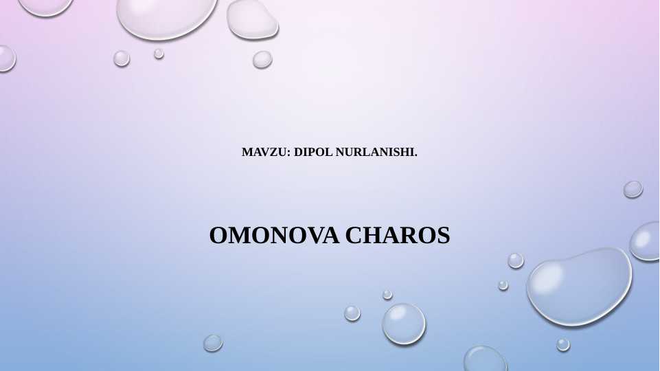 Dipol nurlanishi