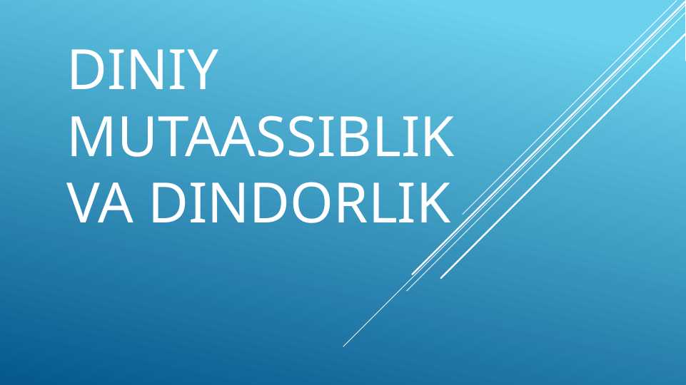 Diniy mutaassiblik va dindorlik