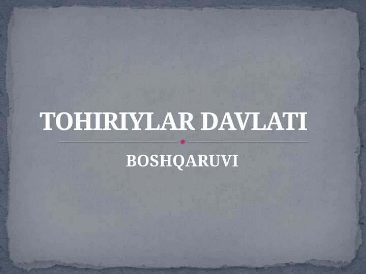 TOHIRIYLAR DAVLATI