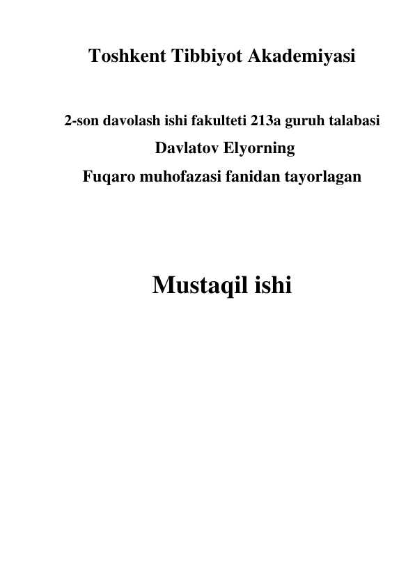 OMMAVIY QIRG‘IN QUROLLARINING TASNIFI. JABRLANISH O’CHOG‘INING TIBBIY TAKTIK TAVSIFI. YO‘QOTISHLAR. YADROVIY QUROL. TROTIL EKVIVALENTI. YADROVIY PORTLASH OMILLARI.