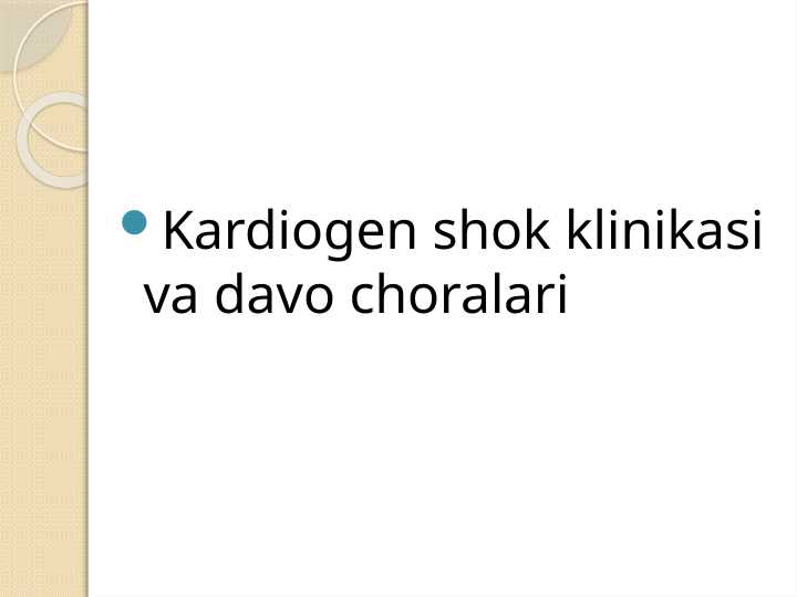 Kardiogen shok klinikasi va davo choralari