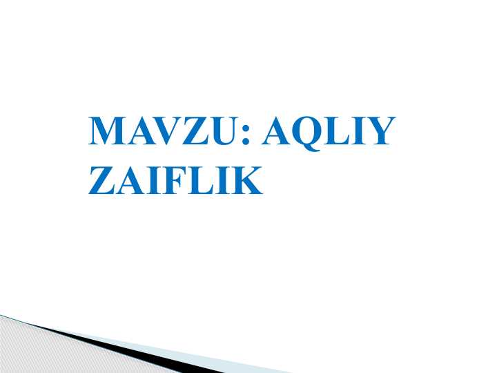 AQLIY ZAIFLIK