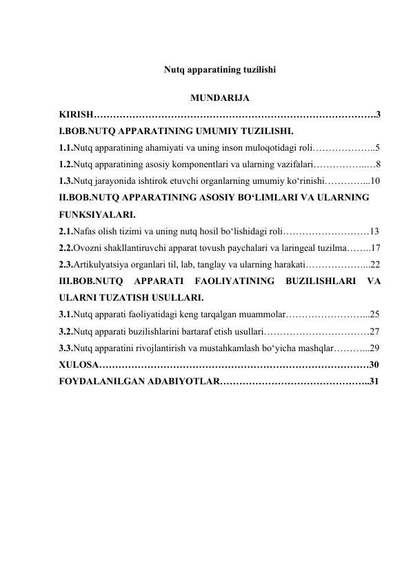 Nutq apparatining tuzilishi