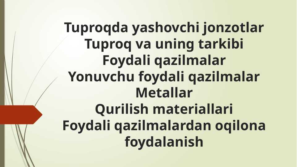 Tuproqda yashovchi jonzotlar