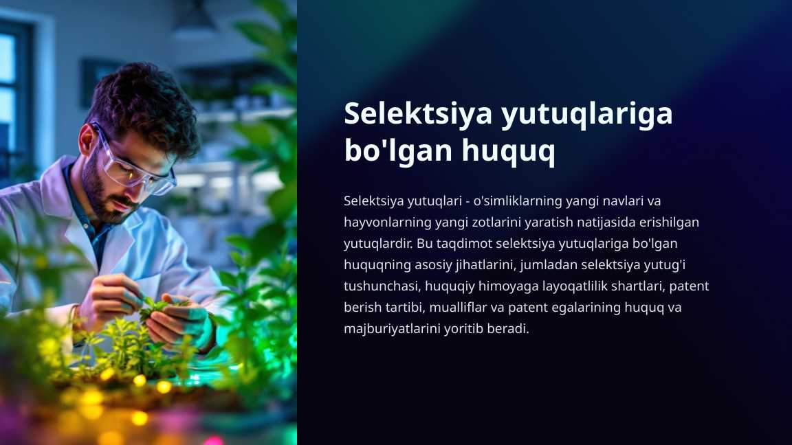 Selektsiya yutuqlariga bo'lgan huquq