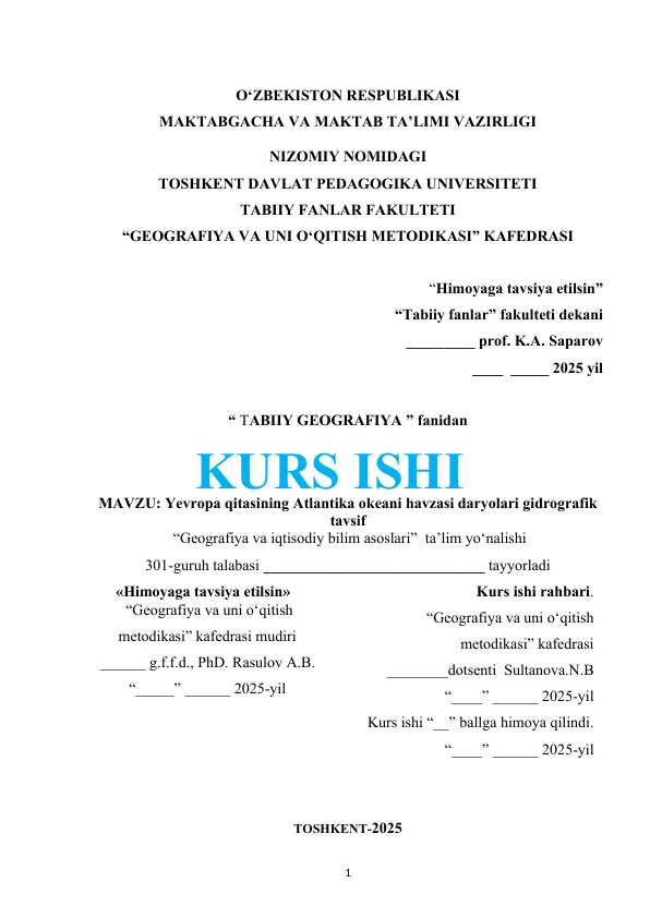 Yevropa qitasining Atlantika okeani havzasi daryolari gidrografik tavsif