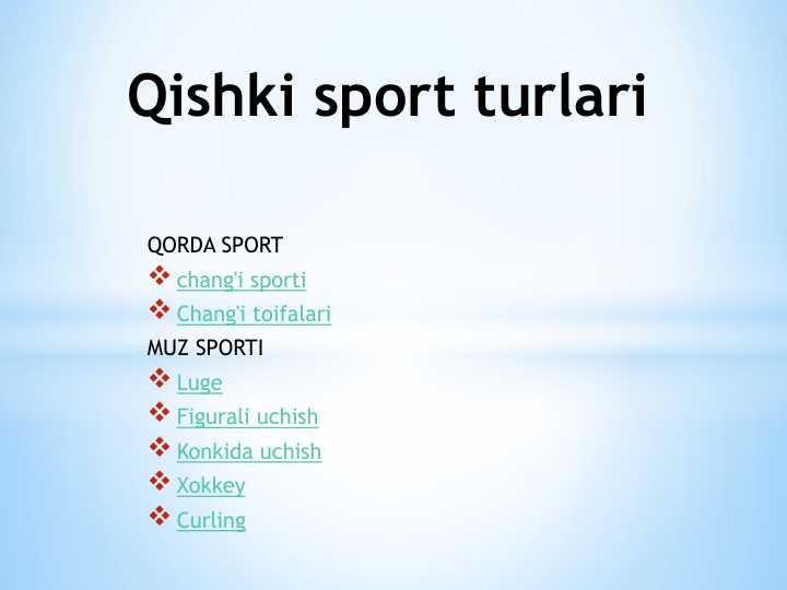 Qishki sport turlari