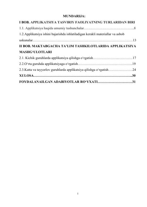 Aplikatsiya uchun materiallar