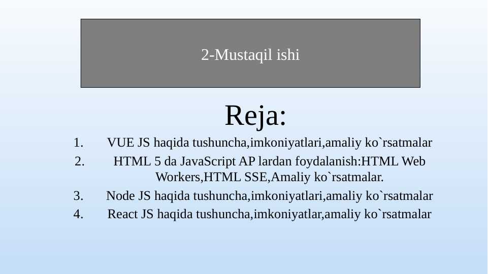 vuejs texnologiyasi