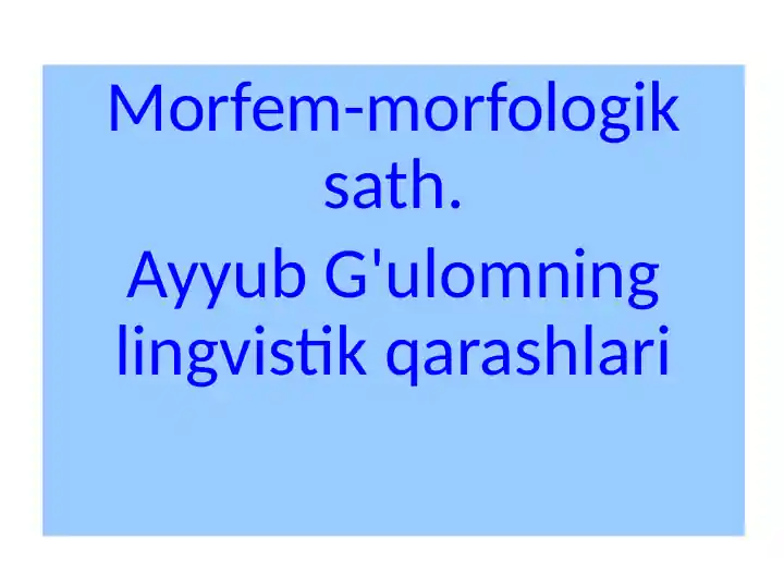 Morfem-morfologik sath