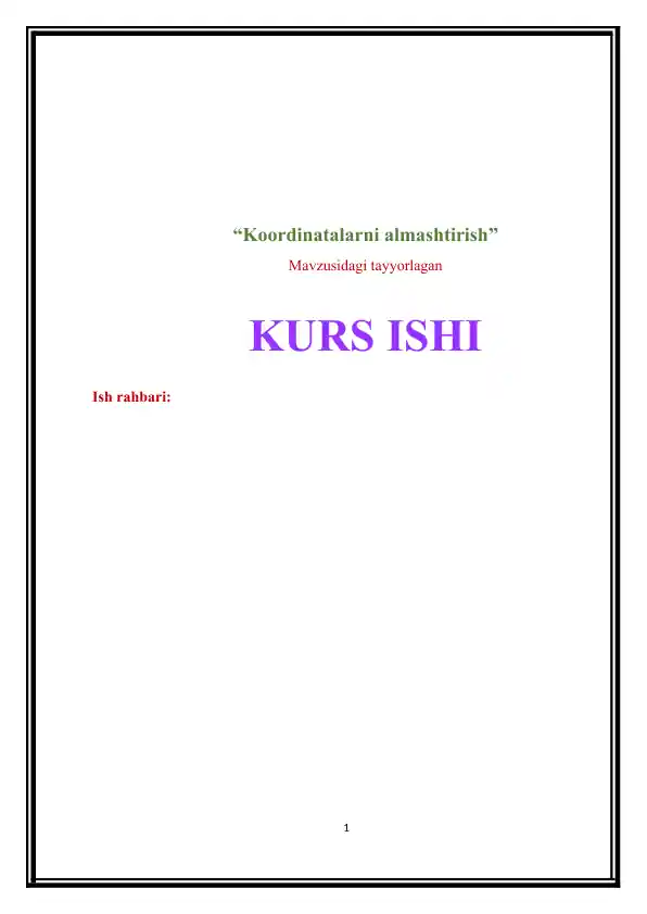 Koordinatalarni almashtirish