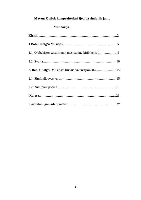 O'zbek kompozitorlari ijodida simfonik janr.