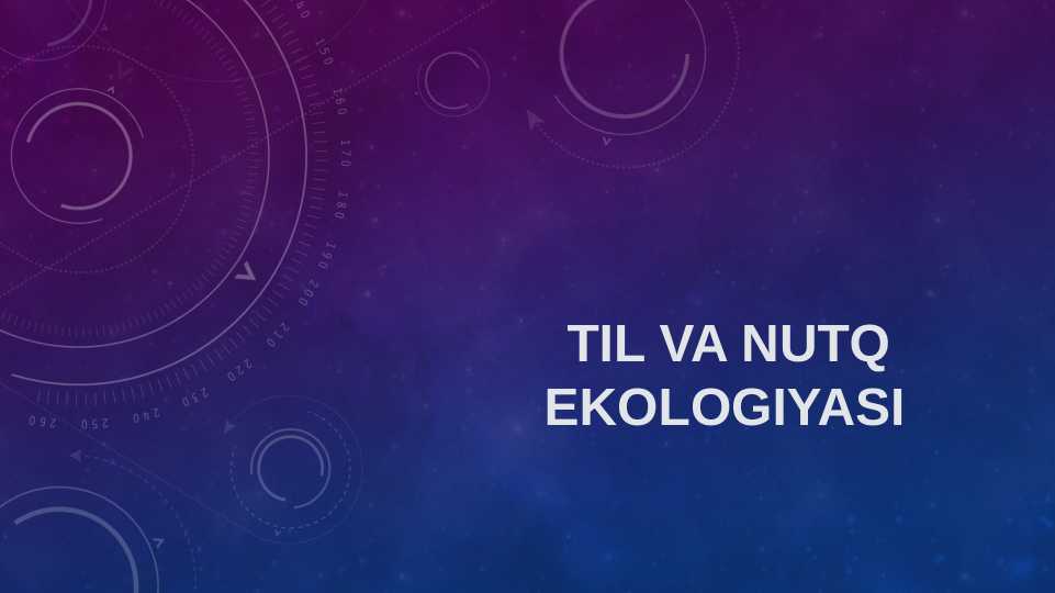 Til va nutq ekologiyasi