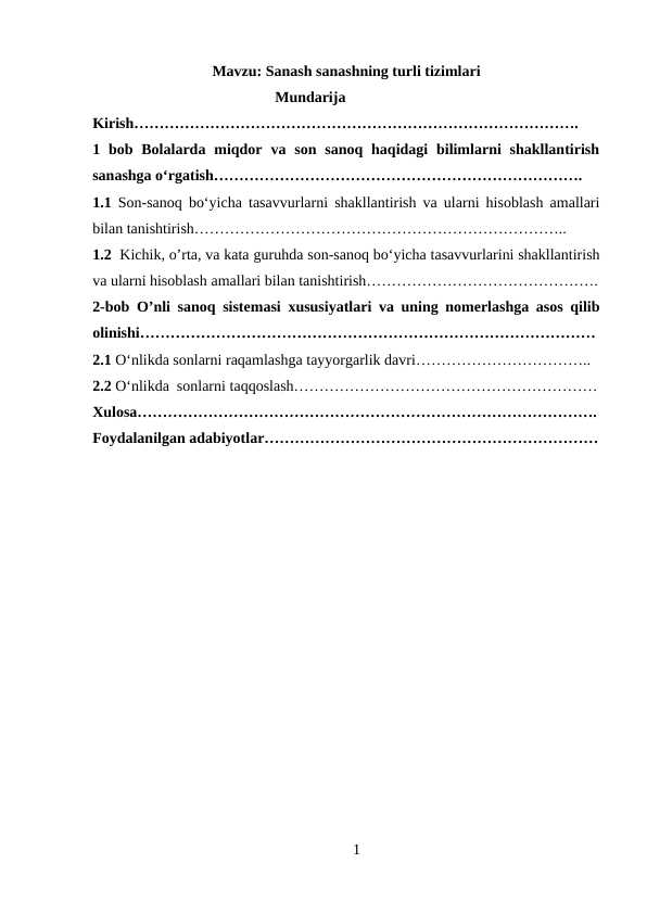 Sanash sanashning turli tizimlari