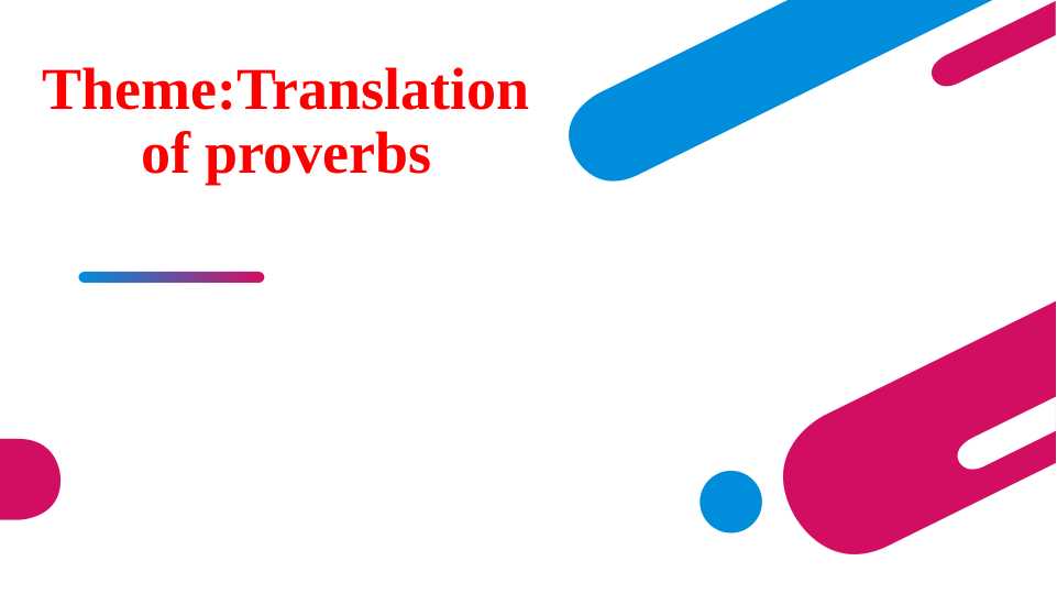 Translation of proverbs