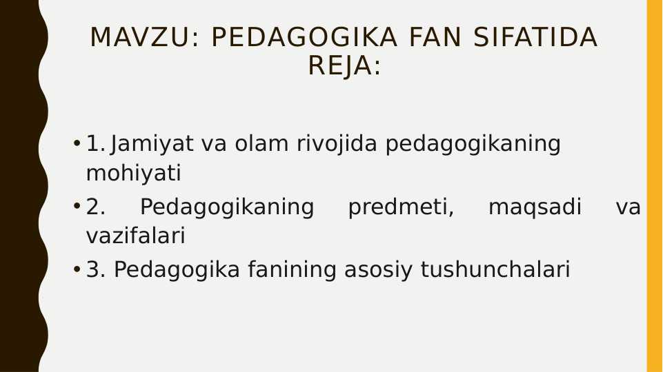 pedagogika fan SIFATIDA