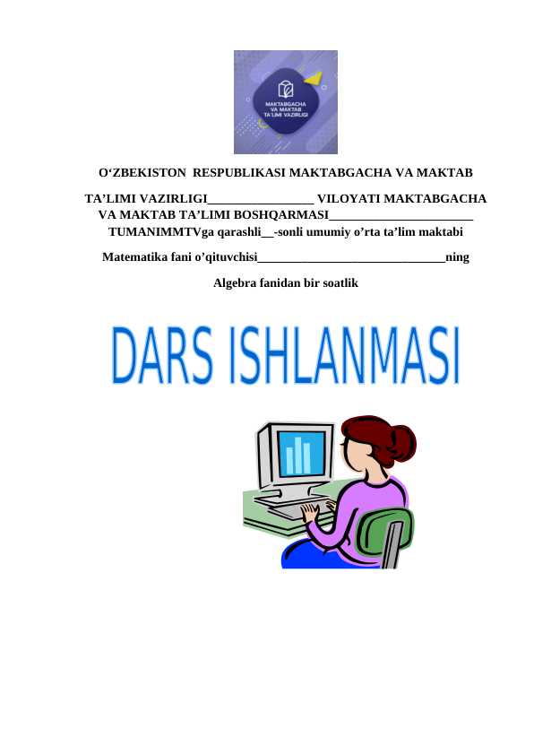 9-sinf algebra Intervallar usuli dars ishlanma
