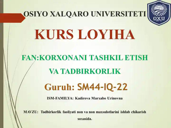 Yangi Avlod Nonlari loyihasi