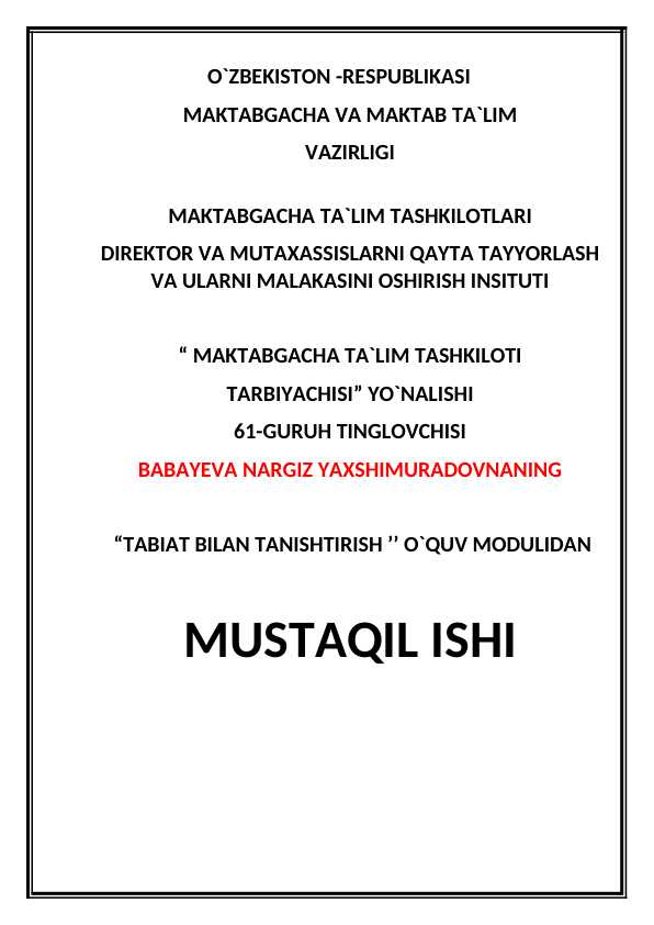 MMTNING TABIAT BURCHAGI.MMTNING YER MAYDONCHASI