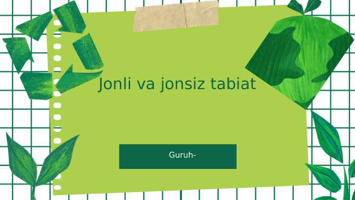 Jonli va jonsiz tabiat