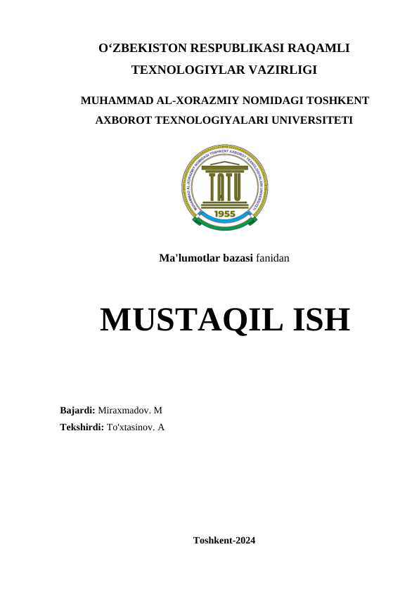 SQLda funksiyalar yaratish. SQLda triggerlar yaratish