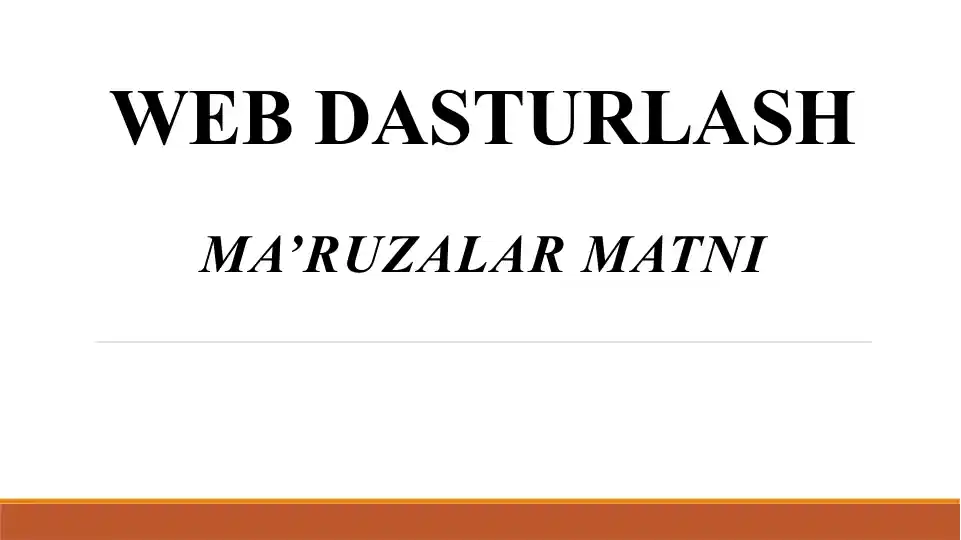 WEB DASTURLASH-CSS