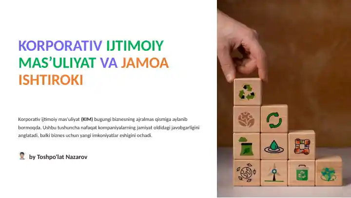 KORPORATIV IJTIMOIY MAS’ULIYAT VA JAMOA ISHTIROKI