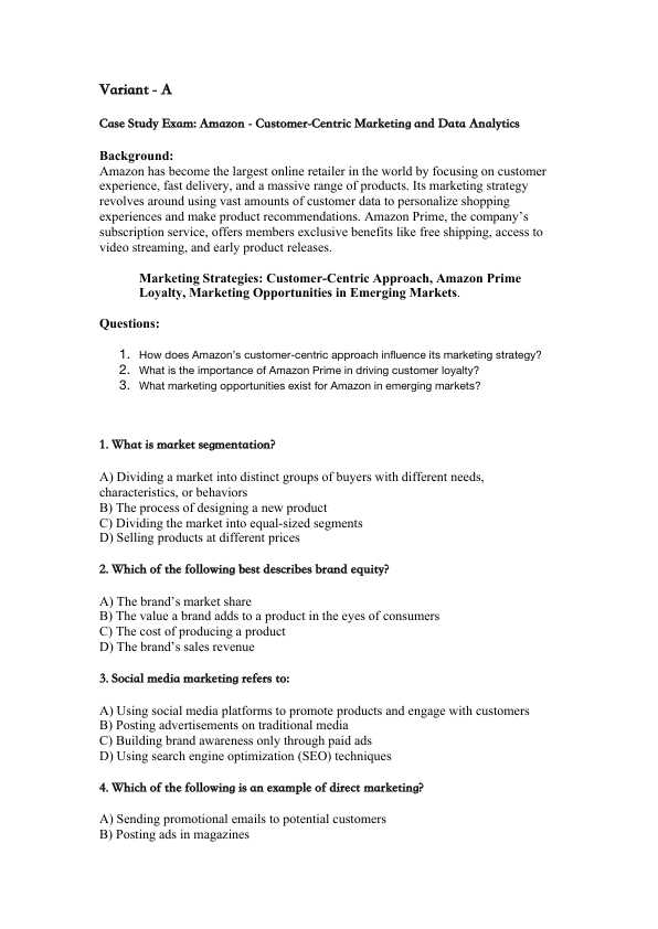 MARKETING FANIDAN VARIANTLI TEST VA KEYSLAR INGLIZCHA