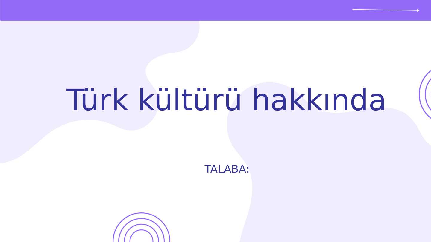 Türk kültürü hakkında.