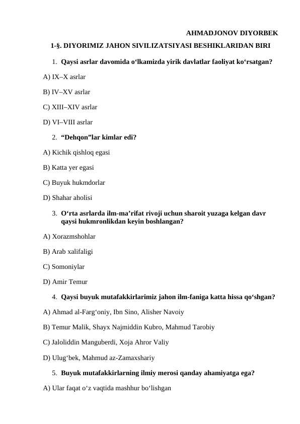 7-O'zbekiton tarixi mavzulashtirilgan testlar barcha mavzulartest