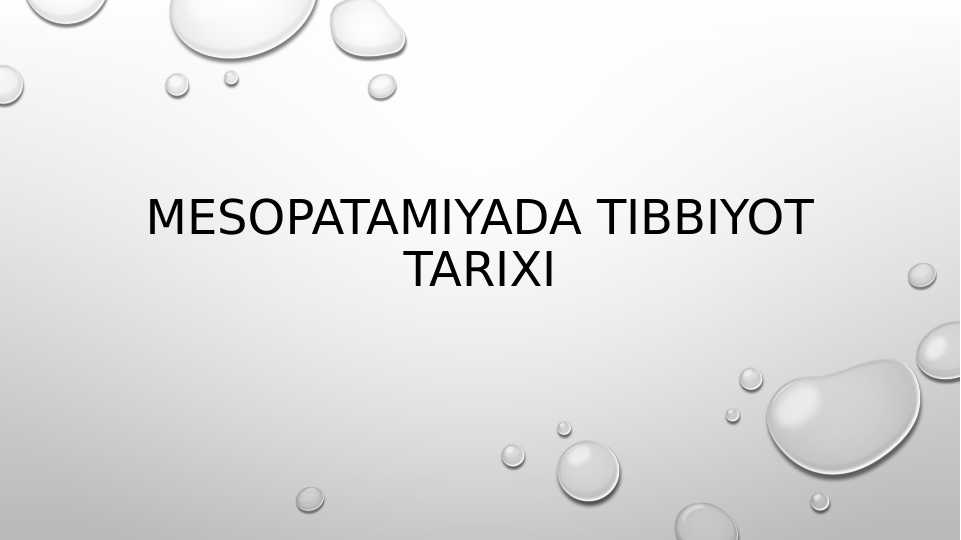 Mesopatamiyada tibbiyot tarixi