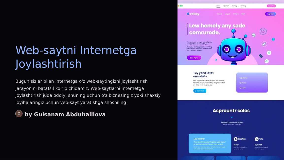 Web-saytni internetga joylashtirish