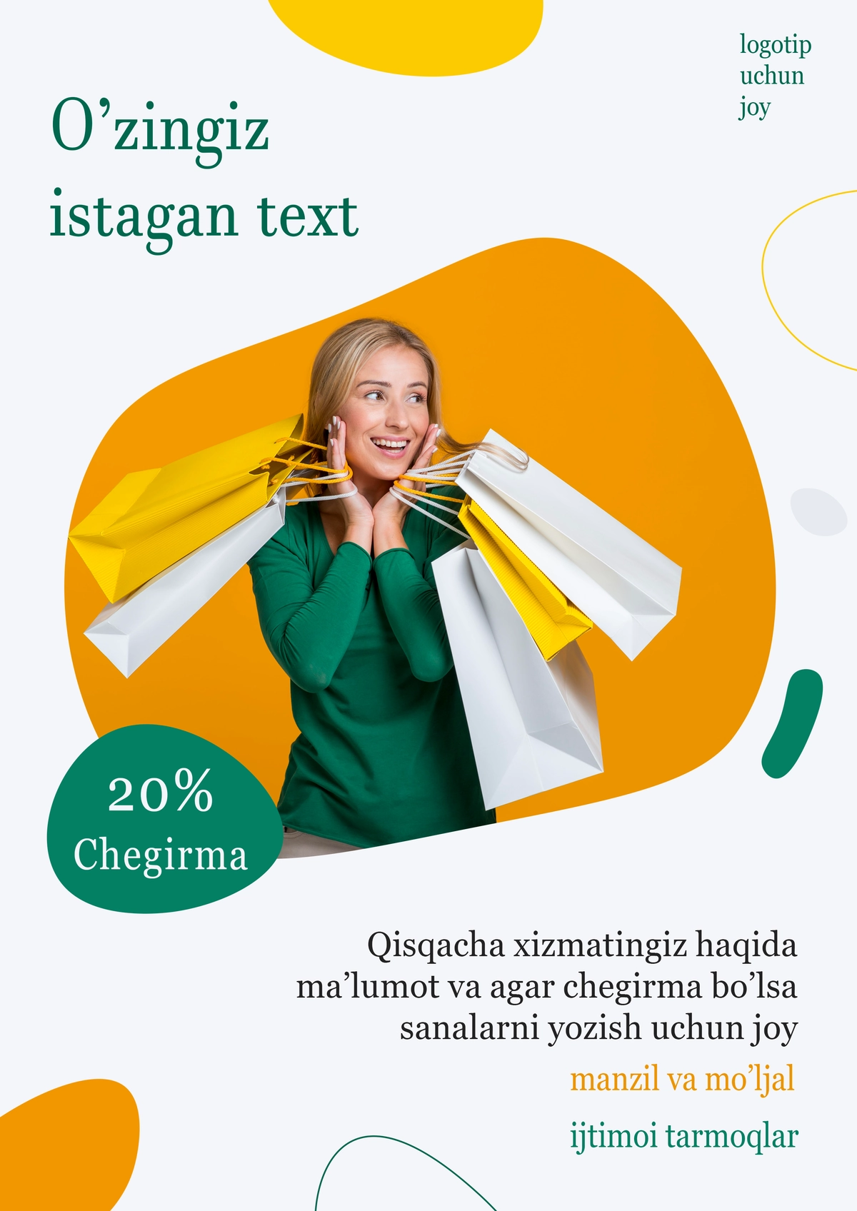 Kiyim do'koni uchun flyer