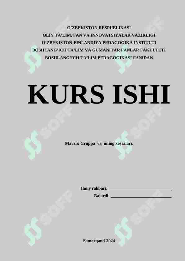 Gruppa va uning xossalari.