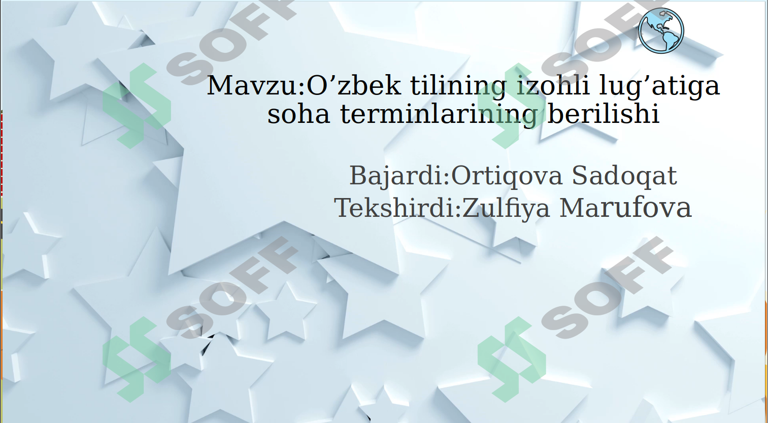 O’zbek tilining izohli lug’atiga soha terminlarining berilishi