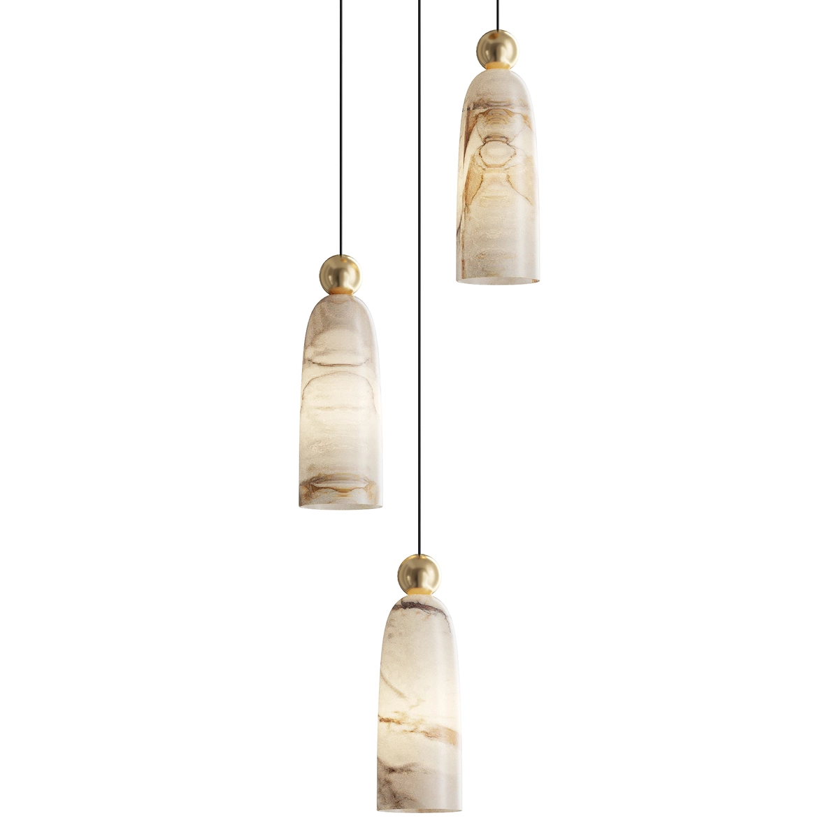 Figure Alabaster Pendant Lamp 3 heads