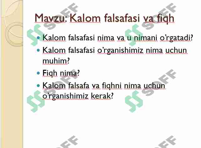 Kalom falsafasi va fiqh