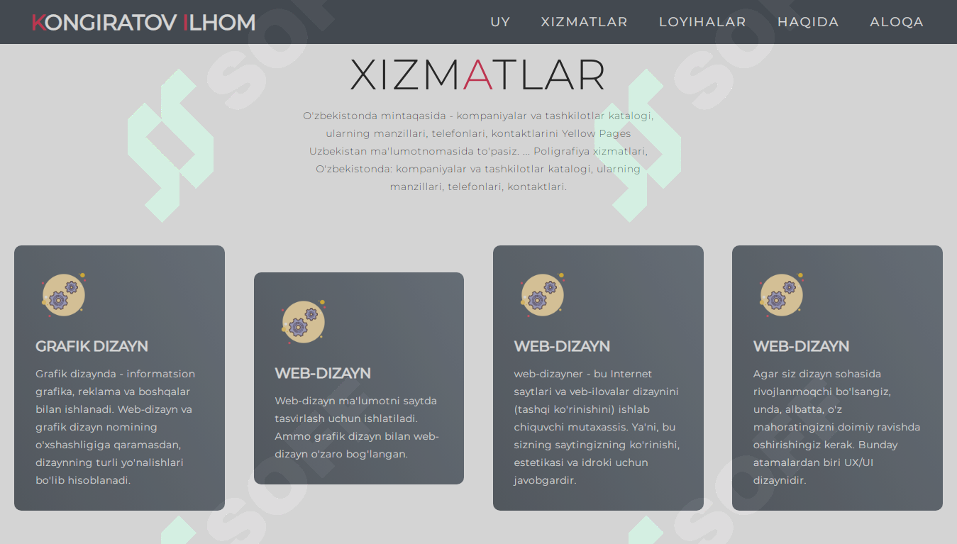 Portfolio - Web sayti