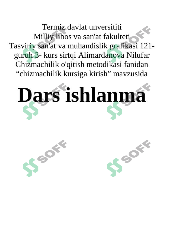 chizmachilik kursiga kirish