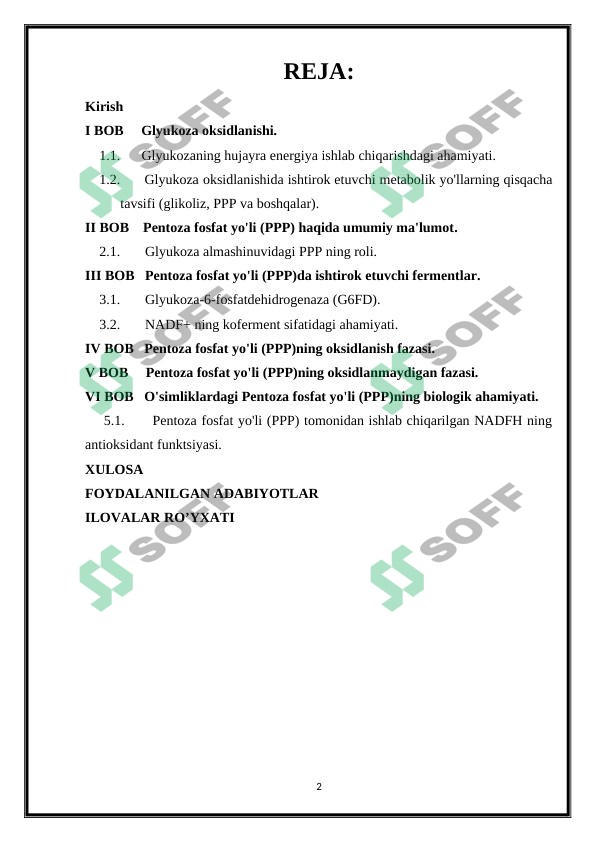 Glyukozani pentzomonofosfat yo’li bilan oksidlanishi va uning mohiyati