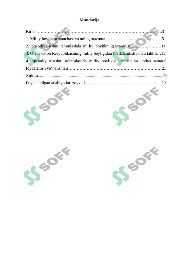 MILLIY BOYLIK TUSHUNCHASI VA UNING MAZMUNI