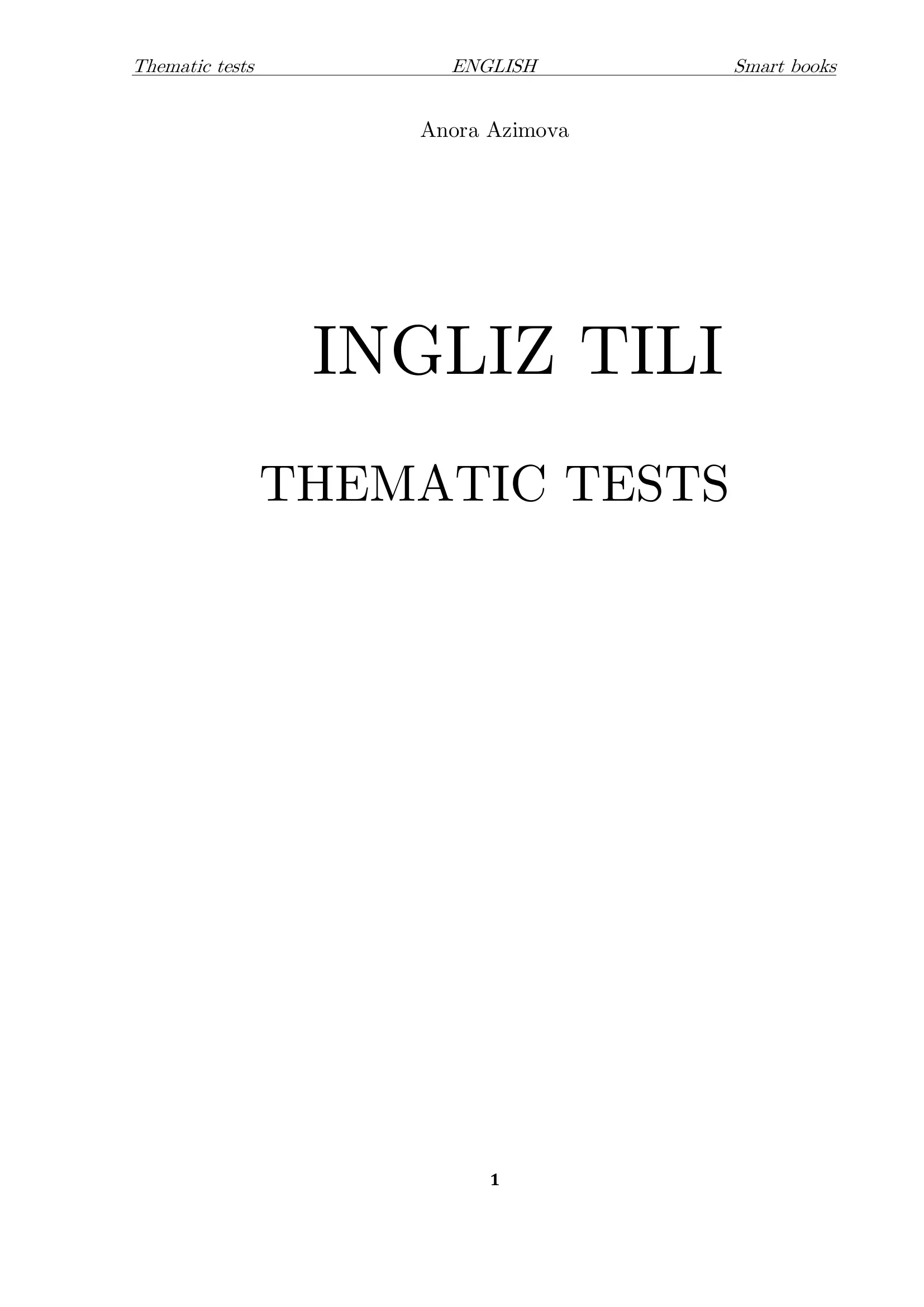 THEMATIC TESTS ENGLISH Smart books