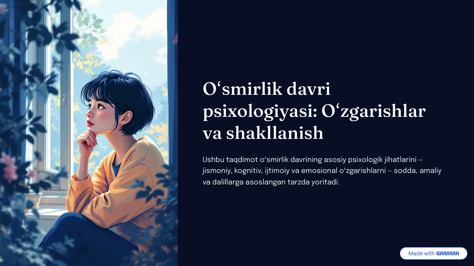 Oʻ4,irlik davri p4ixologiya4i: Oʻzgari4&lar va 4&aklla.i4&